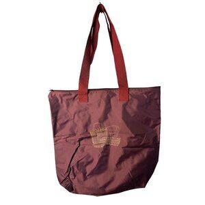 VTG Longaberger Tote Bag Maroon Red Fabric Durable Shoulder Bag Functional Decor